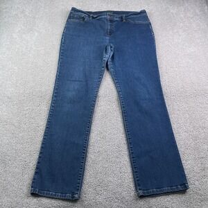 Lauren Ralph Lauren LRL Jeans Womens 14 Blue Modern Straight Leg Stretch Denim